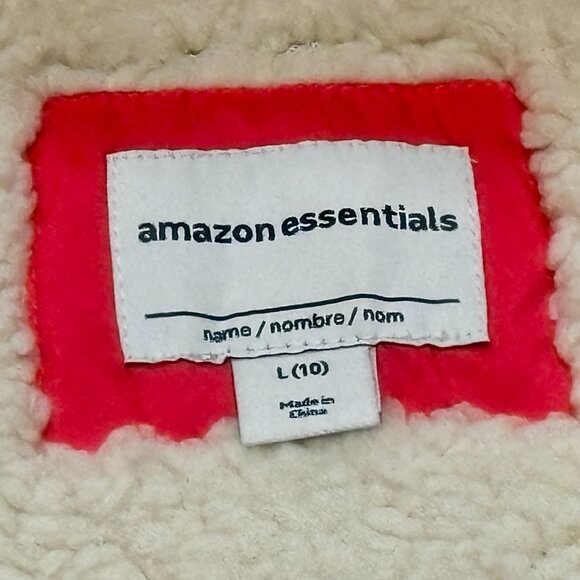 ~~Girls’ Amazon Essentials Long Quilted Cocoon Puffer Coat Pink - Large (10) ** - Picture 5 of 7